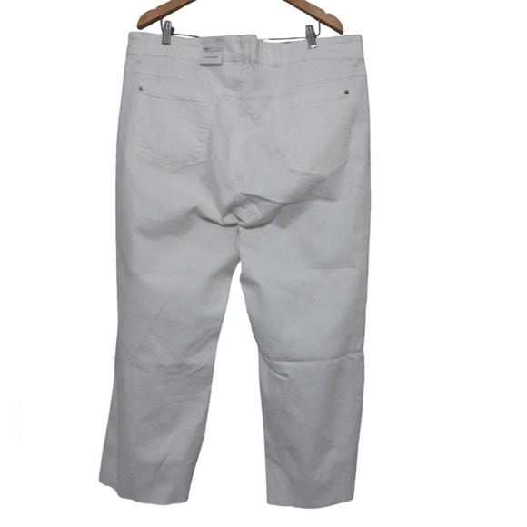 Inc denim jean women white high rise straight distressed raw hem 22W casual Y2K - Picture 3 of 8